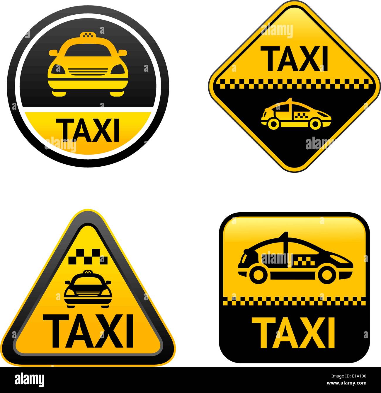 Taxi impostare pulsanti, gruppo di icone vettoriali Illustrazione Vettoriale