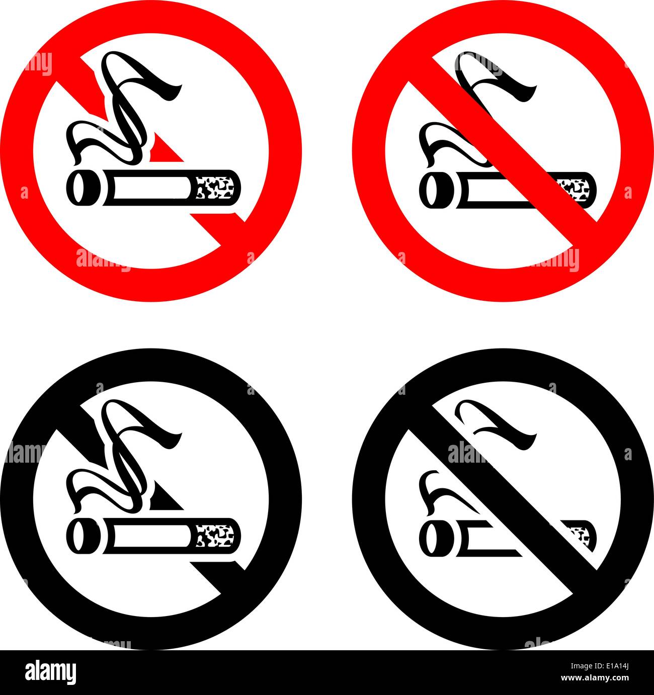 Area Fumatori e impostare i simboli, non è consentito firmare Illustrazione Vettoriale