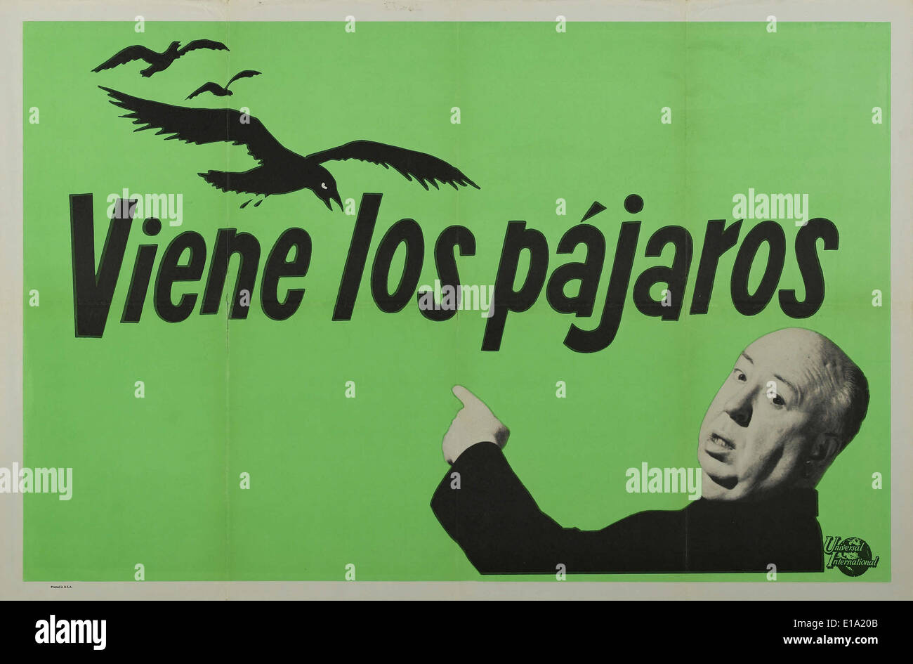 Gli uccelli - Spagnolo Movie Poster ' Viene los Pajaros ' - Direttore : Alfred Hitchcock - Foto Stock