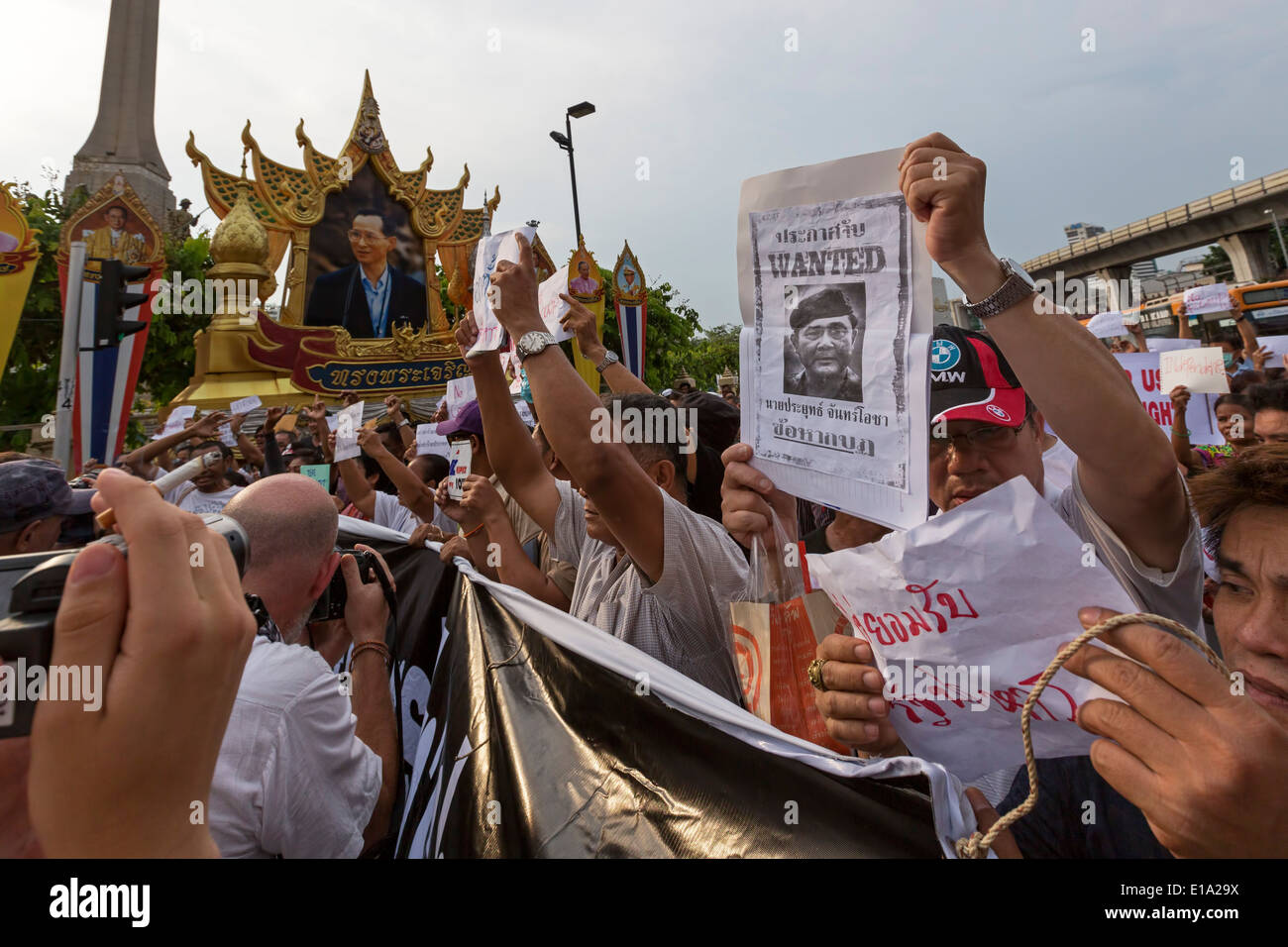 Anti colpo di dimostrazione, Bangkok, Thailandia Foto Stock