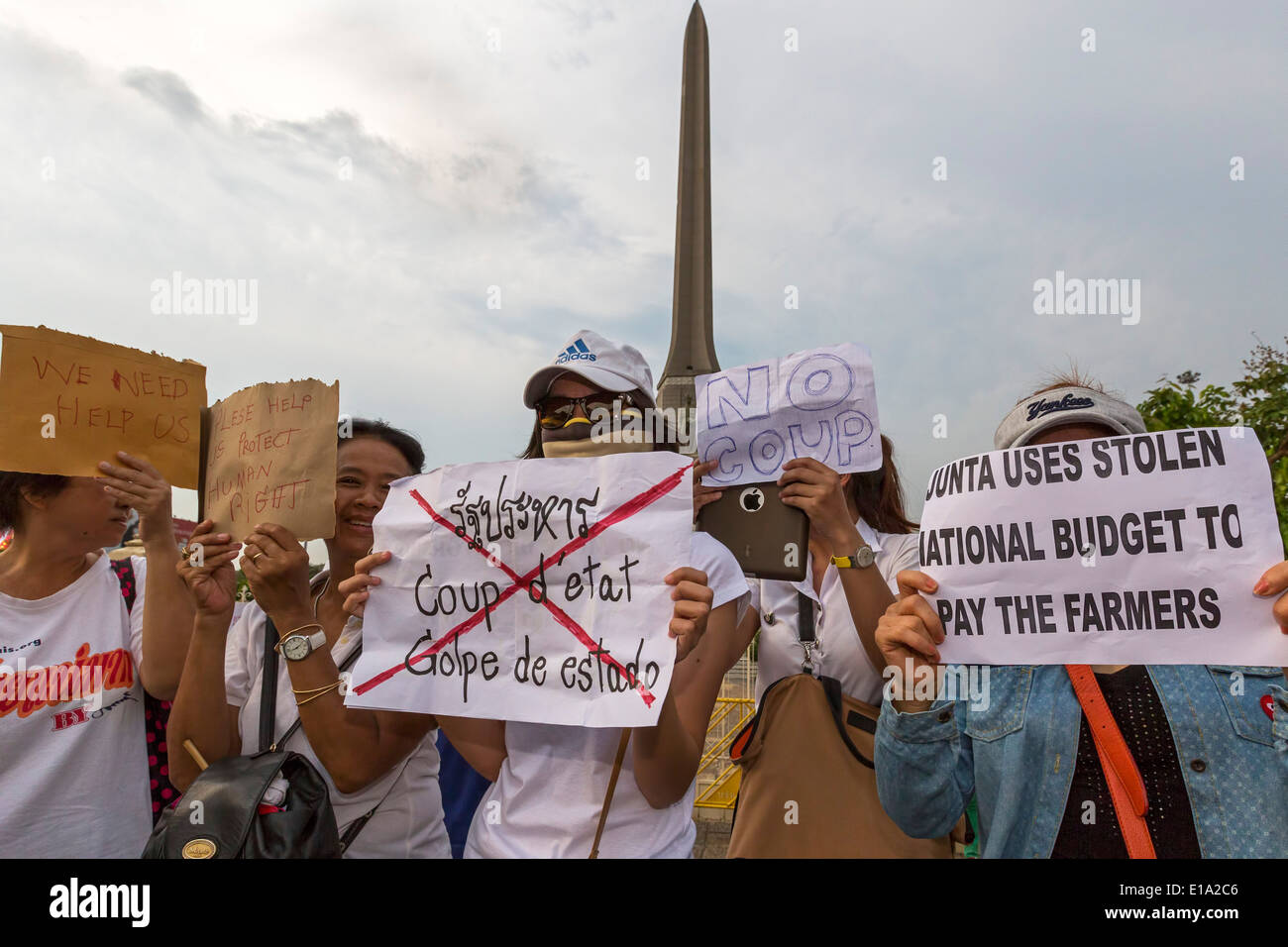 Anti colpo di dimostrazione, Bangkok, Thailandia Foto Stock