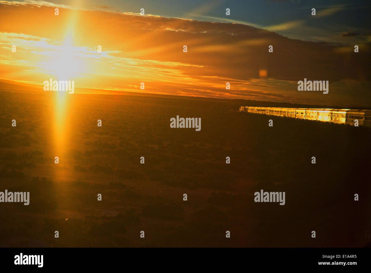 Ho viaggiato per tutta l'Australia continente con il treno Ghan Foto Stock