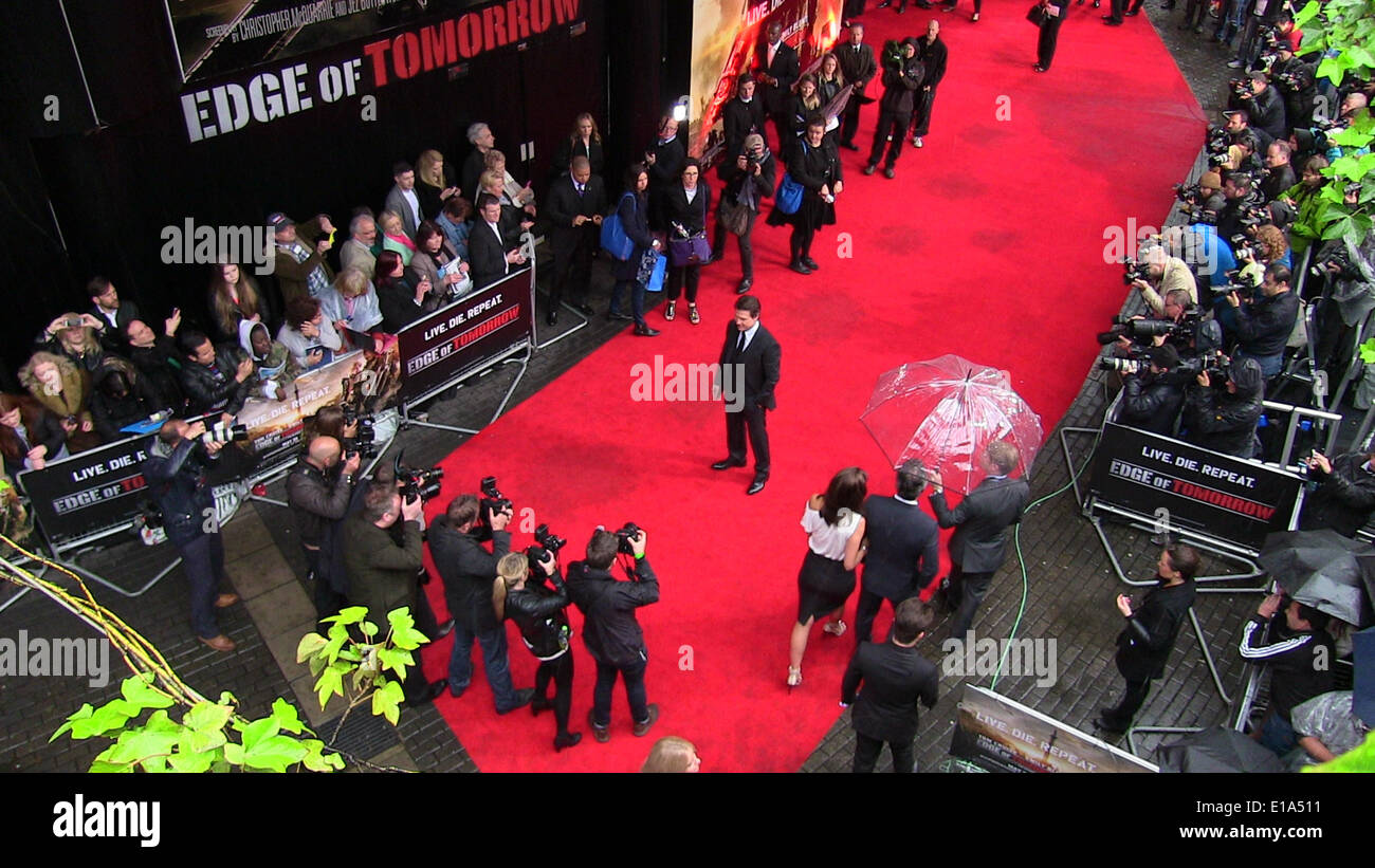 Londra, UK, 28 maggio 2014. Tom Cruise assiste la premiere del 'Bordo del domani" tenutasi presso il BFI IMAX a Londra, UK Credit: Simon Matthews/Alamy Live News Foto Stock