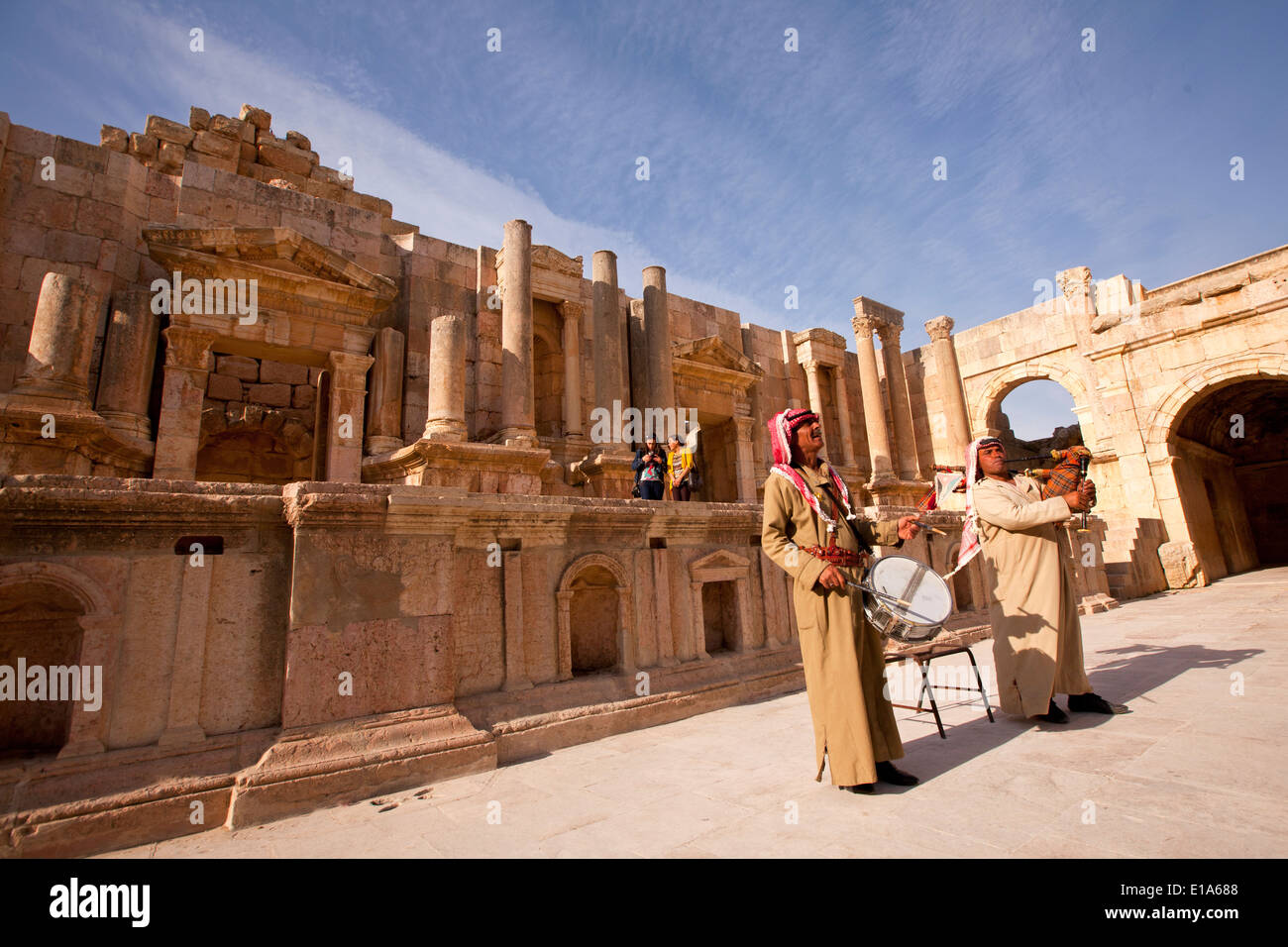 Le rovine della città romana Gerasa nei pressi di Jerash, Giordania Foto Stock