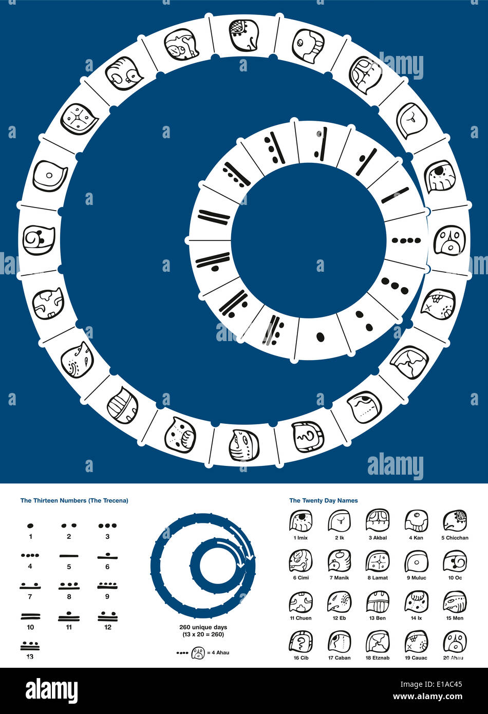 Tzolkin calendario Maya Foto Stock