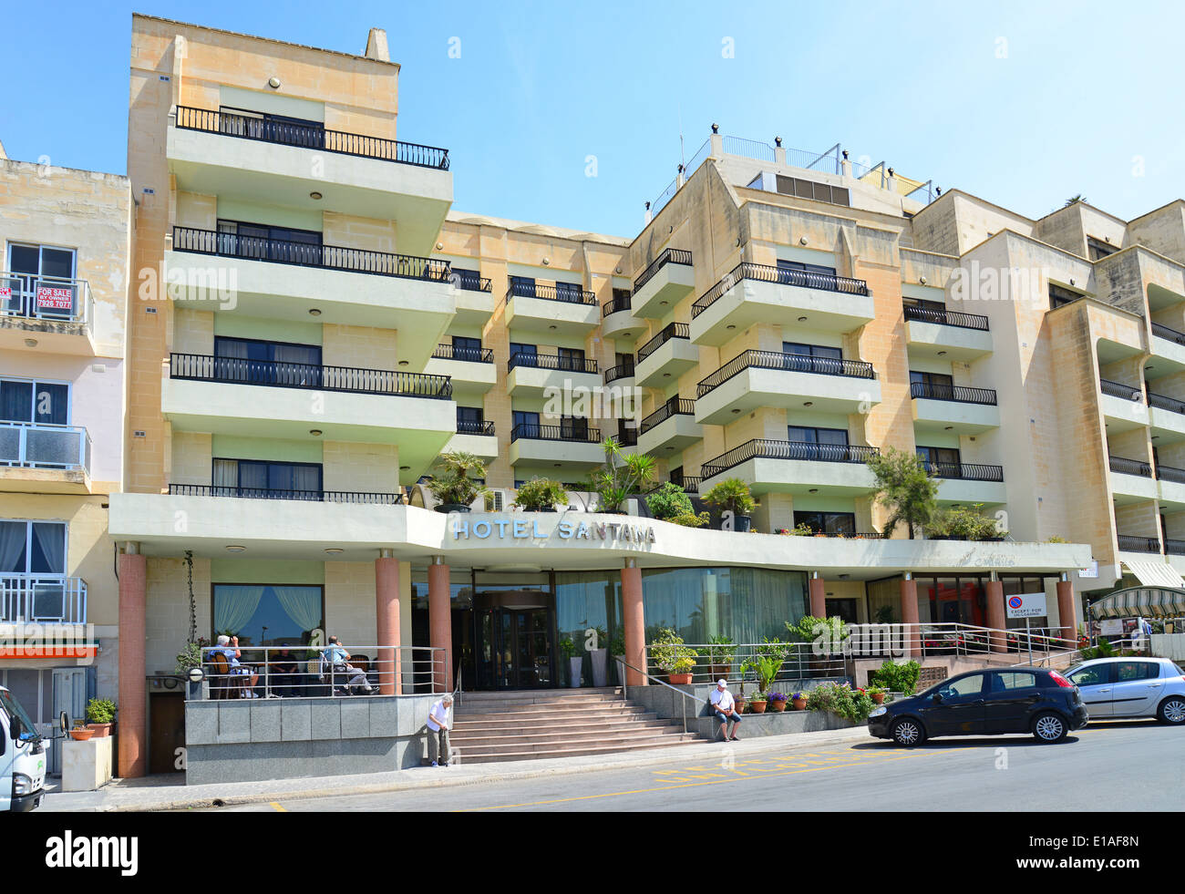 Santana Hotel, Qawra (Il-Qawra), Saint Paul Bay (San Pawl il-Baħar), il distretto settentrionale, Repubblica di Malta Foto Stock