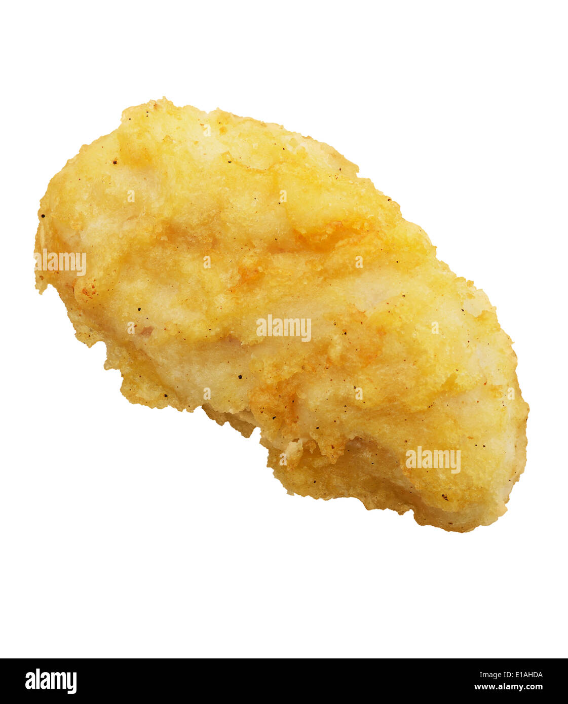 Fritti di filetto di pesce isolato su sfondo bianco Foto Stock