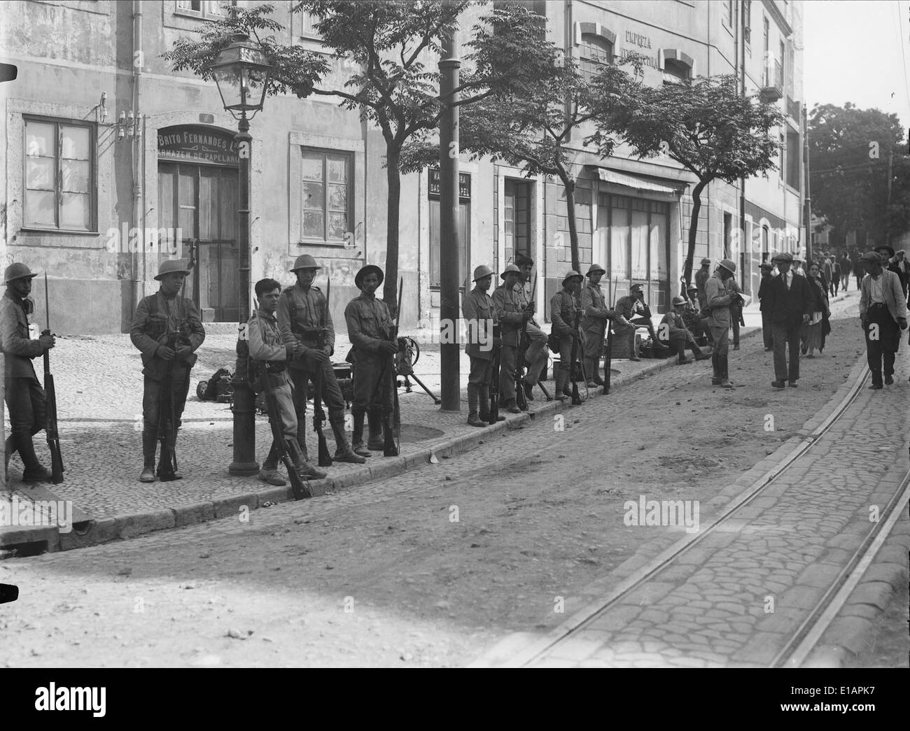 Il colpo di Stato militare del 20 luglio 1928, a Lisbona, in Portogallo, ha segnato un evento politico significativo nella storia del paese, che ha avuto un impatto sul suo panorama militare e politico. Foto Stock