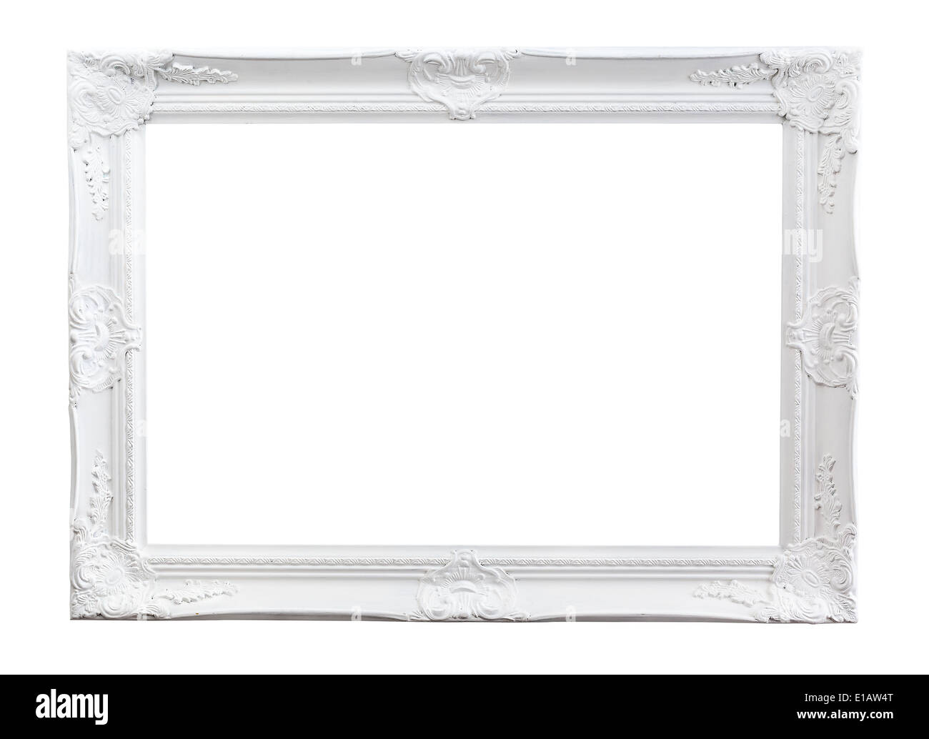 Ornati dipinti picture frame isolato su bianco Foto Stock