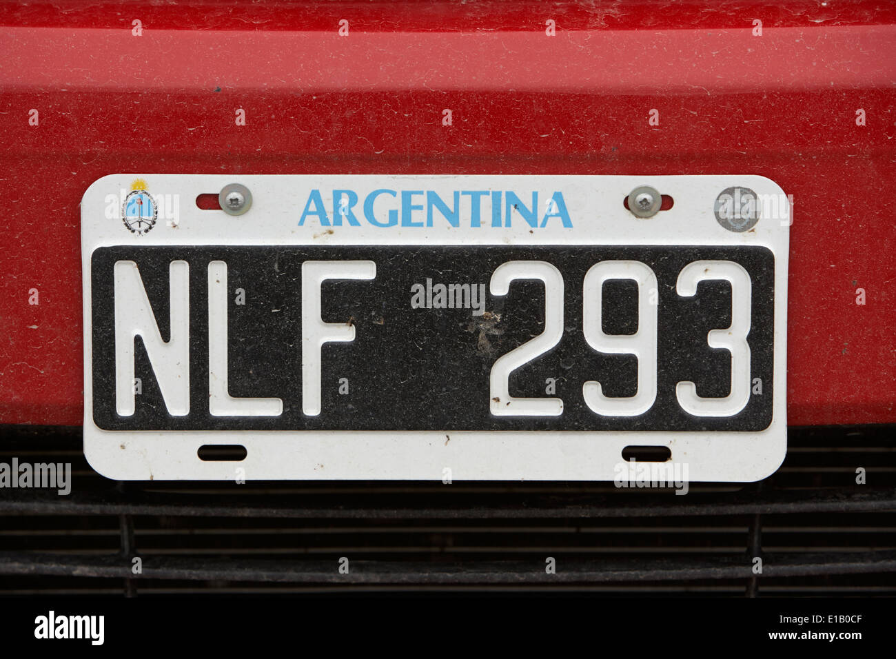 Argentina targa tag Ushuaia Argentina Foto stock - Alamy