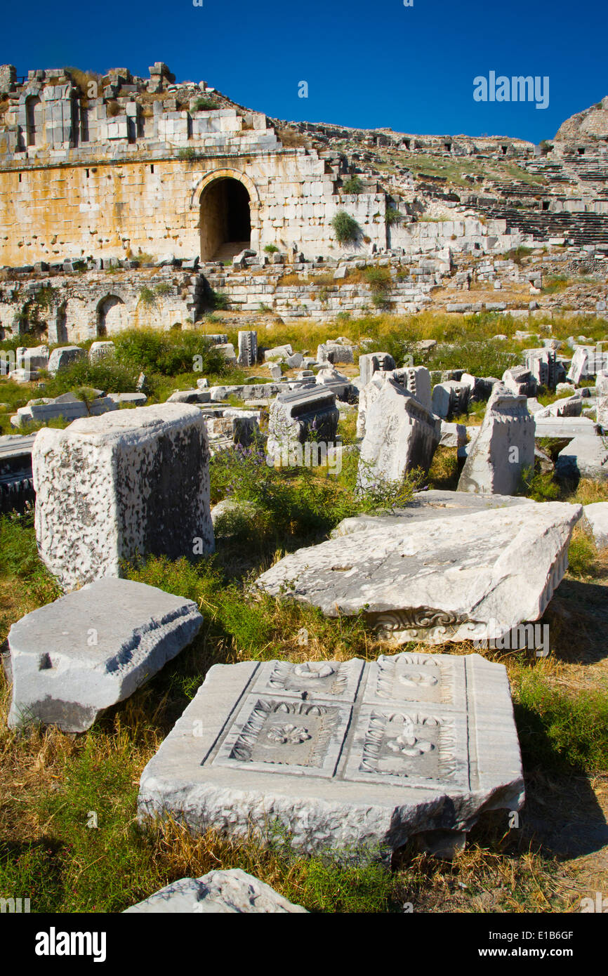 Il Teatro. Mileto (greco antico) rovine della città. Aydin provincia. Costa occidentale dell'Anatolia. La Turchia, Asia. Foto Stock