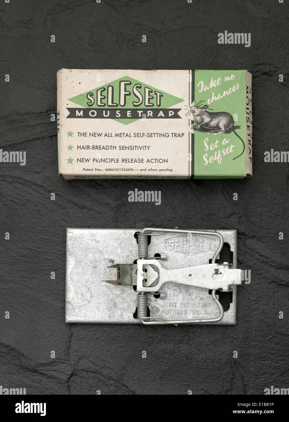 Vintage Mousetrap con scatola e istruzioni Foto Stock