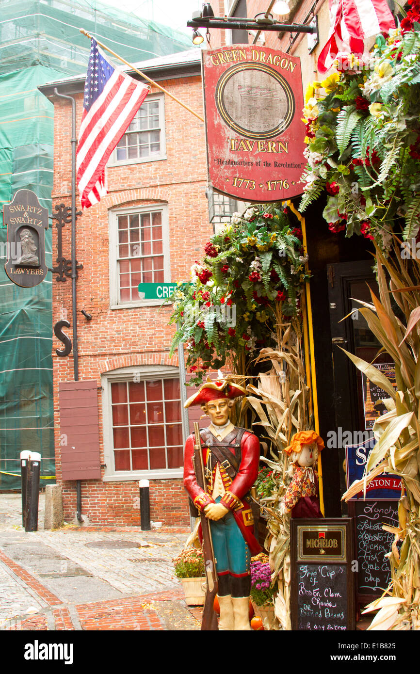 Historic Green Dragon Tavern di Boston Massachusetts famosa North End Foto Stock