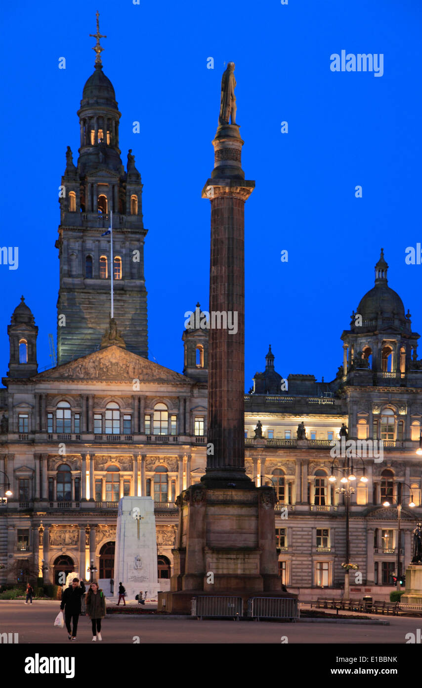 Regno Unito, Scozia, Glasgow, George Square, City Chambers Foto Stock