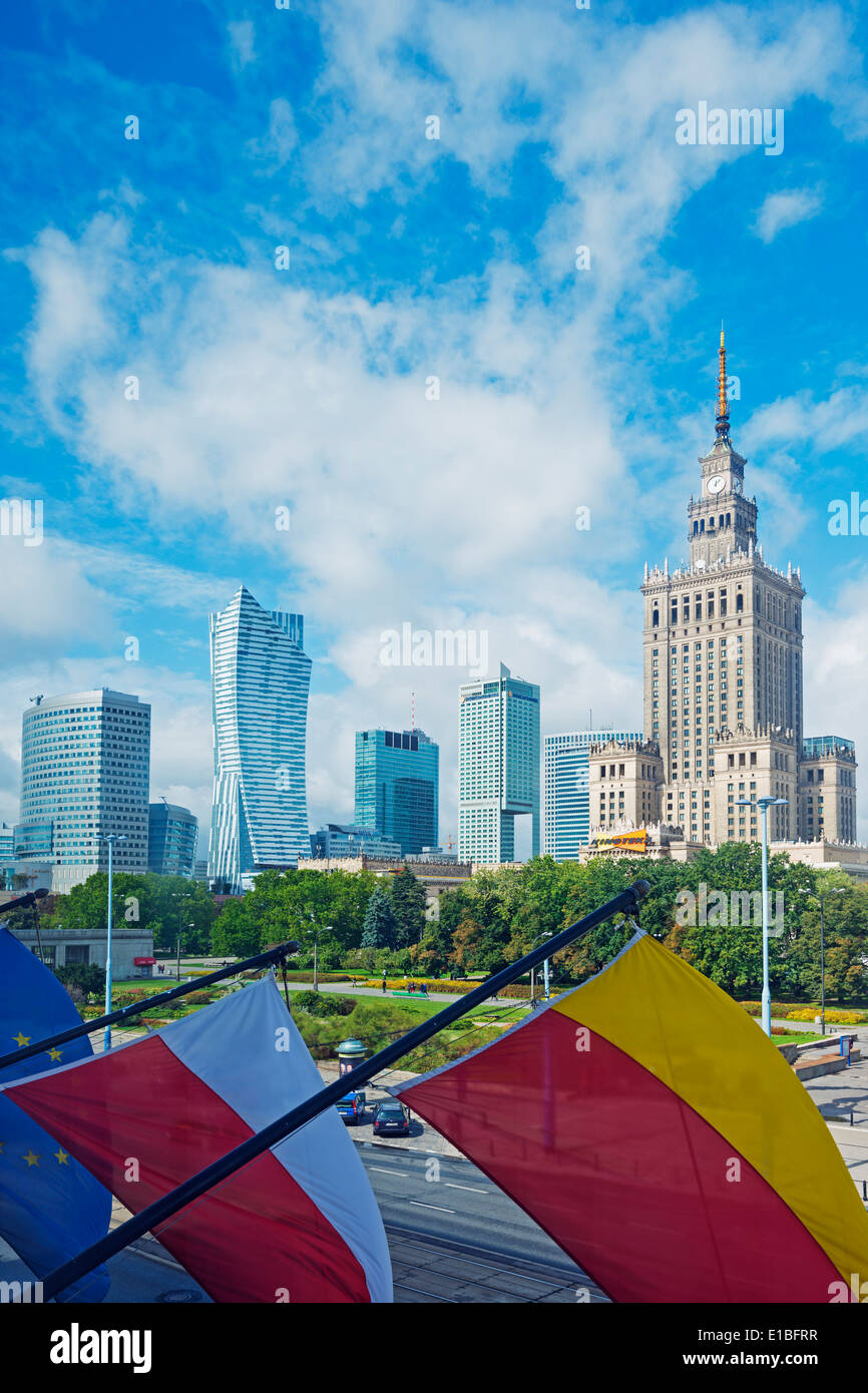 Europa, Polonia Varsavia, il Palazzo della Cultura e della scienza Foto Stock