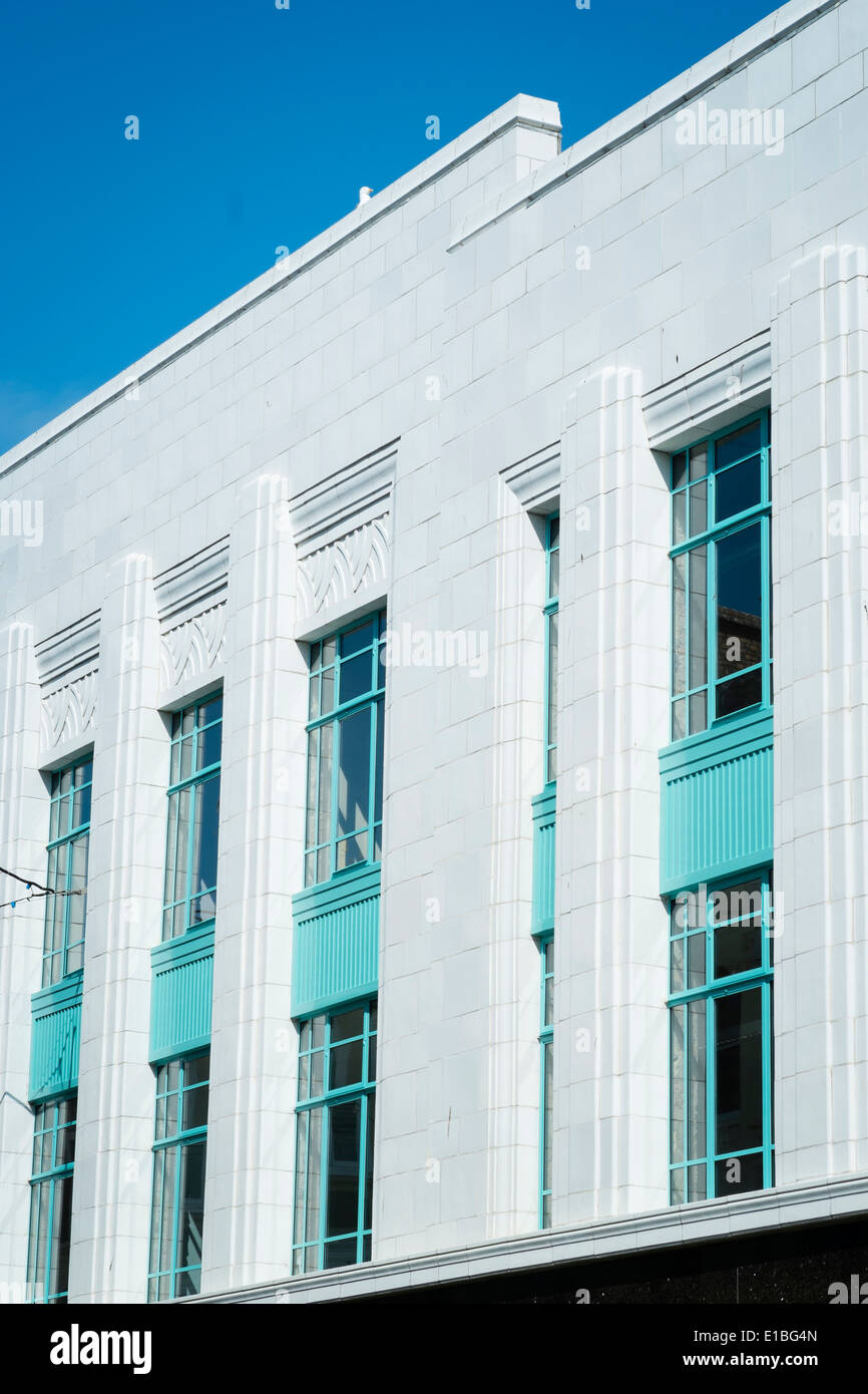 Burton Edificio, esterno, ristrutturato e rinnovato 1930 design art deco, Aberystwyth, Wales UK Foto Stock