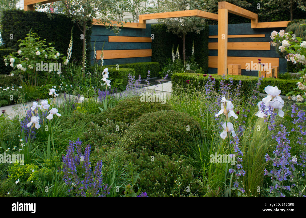 L'estensione del Giardino di spazio al Chelsea Flower Show 2014, London, Regno Unito Foto Stock