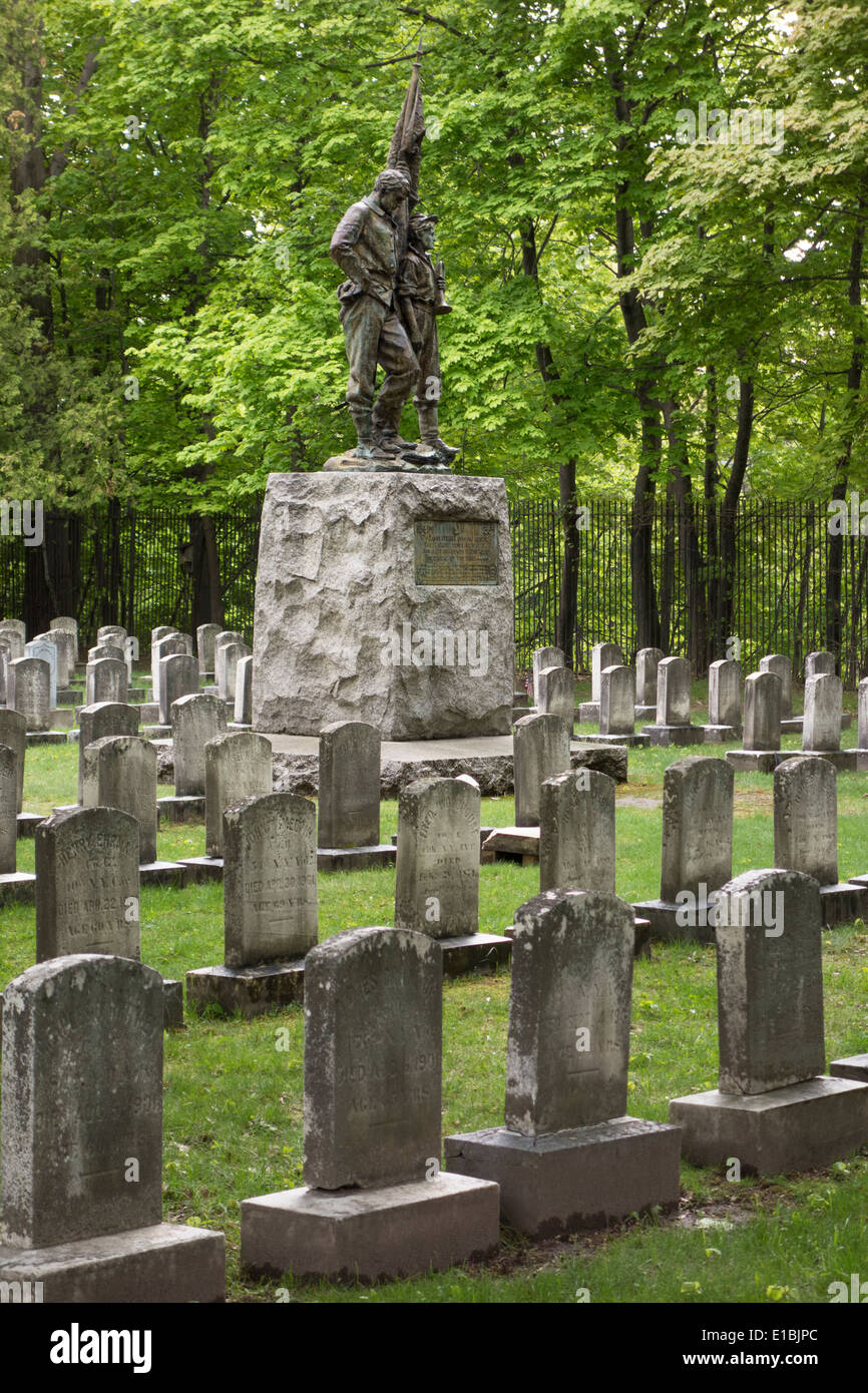 La guerra civile il monumento di Mount Hope Cemetery Rochester NY Foto Stock