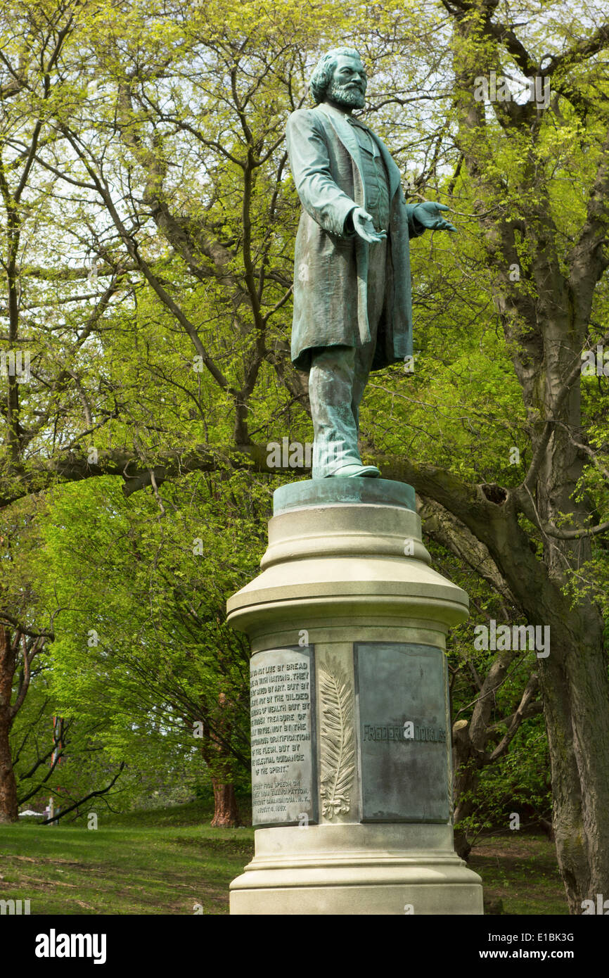 Frederick Douglass statua in Highland Park Rochester NY Foto Stock