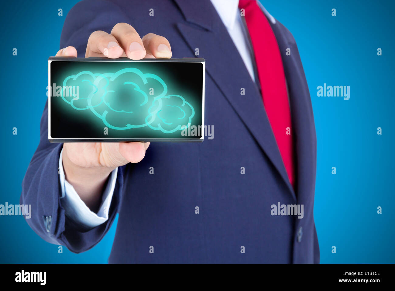 La tecnologia di cloud computing concetto intelligente di connessione di rete del telefono Foto Stock