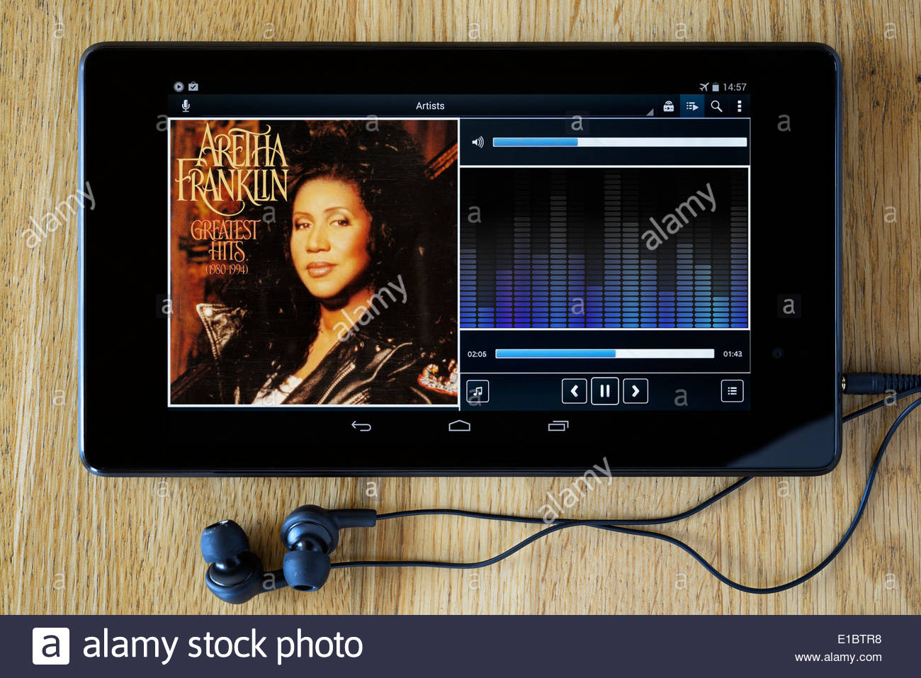 Aretha Franklin greatest hits album MP3 le copertine degli album su PC tablet, Inghilterra Foto Stock