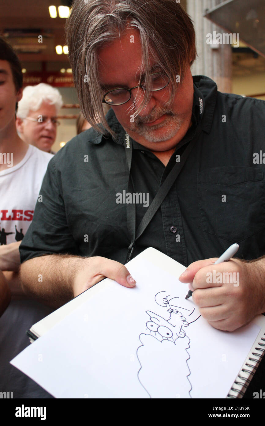 Matt Groening, durante il Festival del film di animazione, 'Festival du Film d'animazione', Annecy, Haute-Savoie, Rhone-Alpes, Francia. Foto Stock
