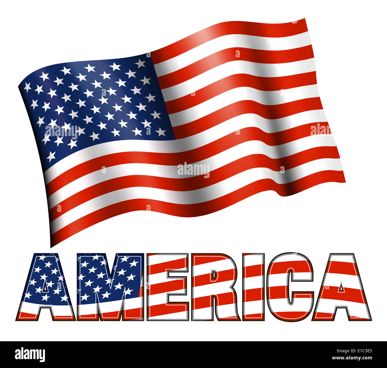 A STELLE E STRISCE Banner patriottica USA Foto Stock