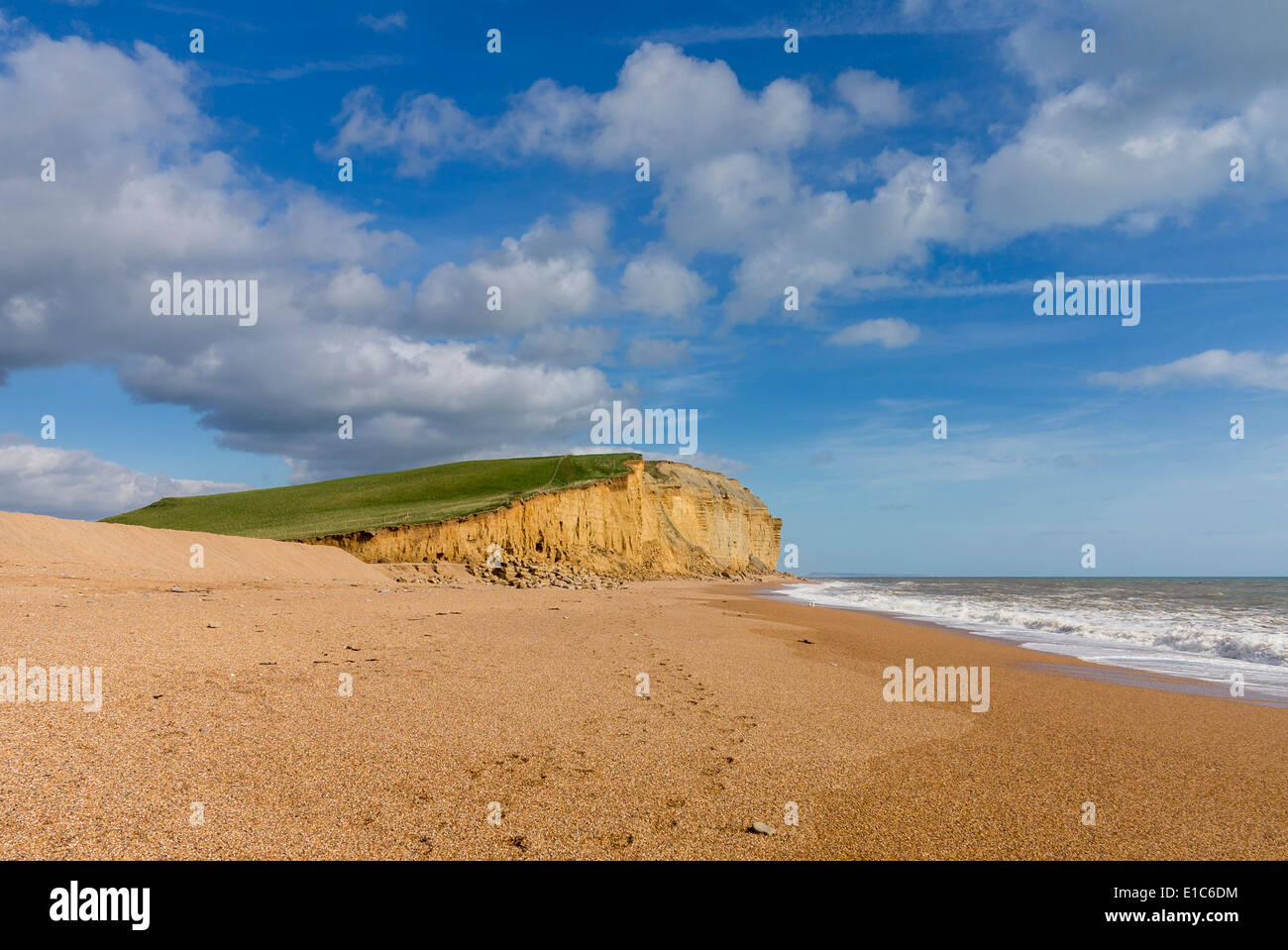 Jurassic Coast scogliere, West Bay, Dorset, England, Regno Unito Foto Stock