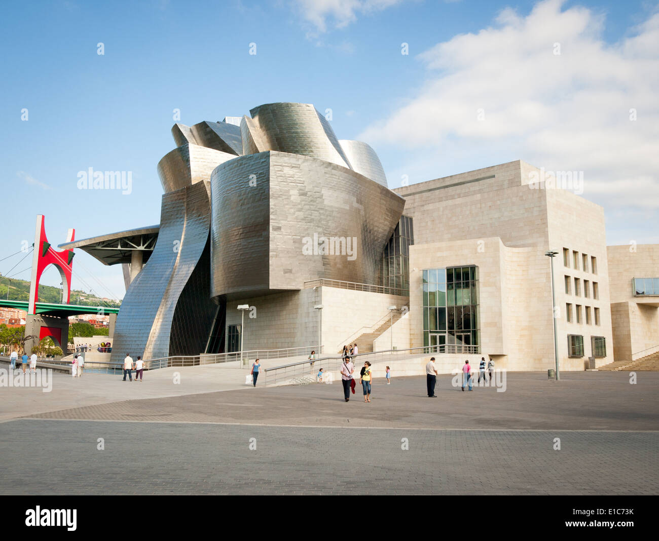 Una vista del Museo Guggenheim di Bilbao e i terreni circostanti. Bilbao, Paesi Baschi. Foto Stock
