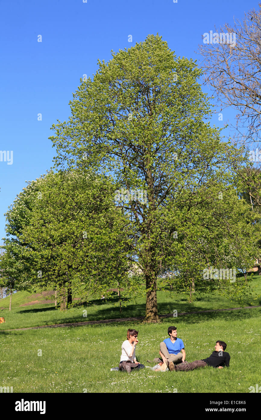 Regno Unito, Scozia, Glasgow, Kelvingrove Park, persone Foto Stock