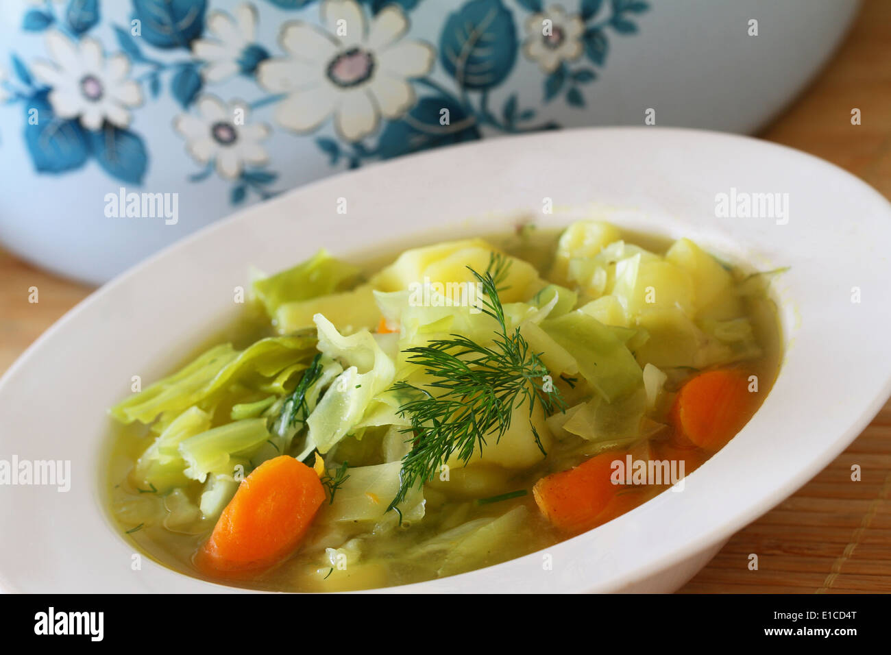 La molla di brodo vegetale Foto Stock