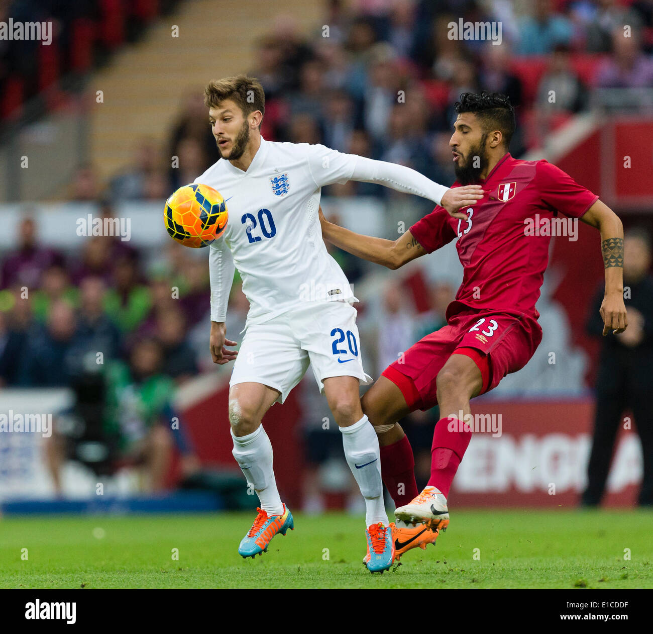Wembley, Regno Unito. Il 30 maggio 2014. L'Inghilterra del Adam LALLANA in azione durante la international amichevole tra Inghilterra e Perù allo Stadio di Wembley. Credito: Azione Sport Plus/Alamy Live News Foto Stock