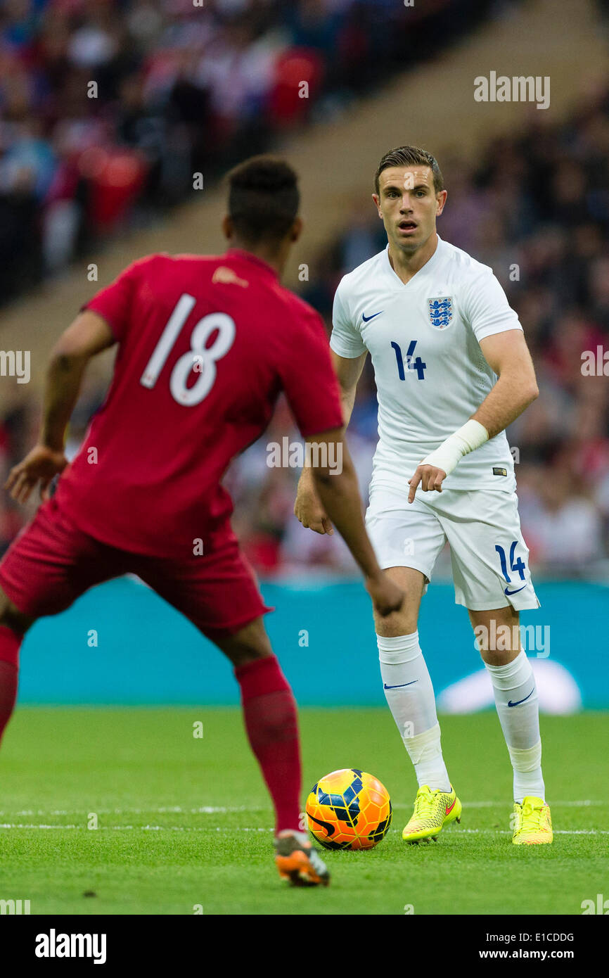 Wembley, Regno Unito. Il 30 maggio 2014. L'Inghilterra del Giordano HENDERSON in azione durante la international amichevole tra Inghilterra e Perù allo Stadio di Wembley. Credito: Azione Sport Plus/Alamy Live News Foto Stock