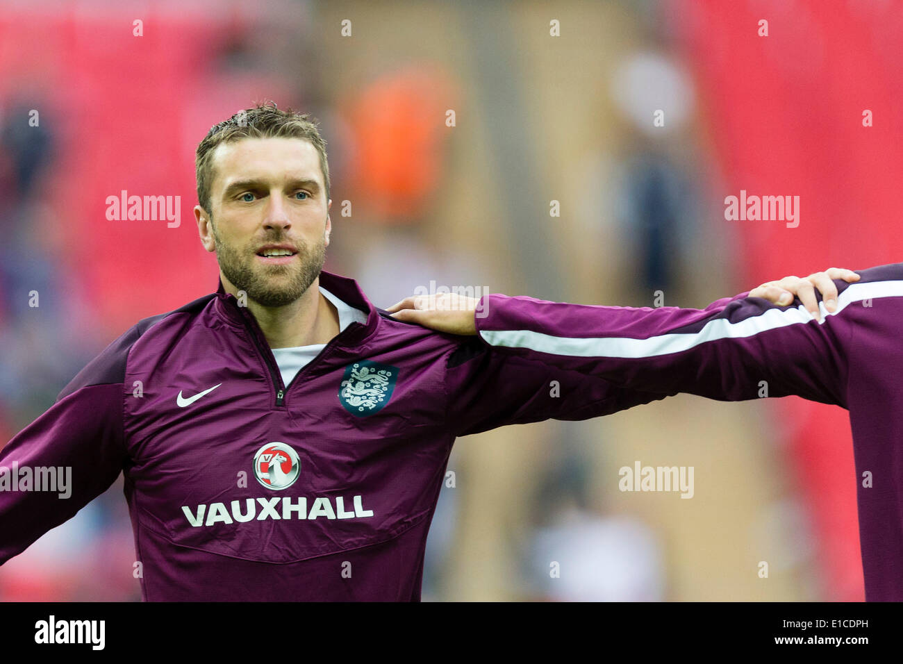 Wembley, Regno Unito. Il 30 maggio 2014. L'Inghilterra del Rickie Lambert si riscalda prima della international amichevole tra Inghilterra e Perù allo Stadio di Wembley. Credito: Azione Sport Plus/Alamy Live News Foto Stock