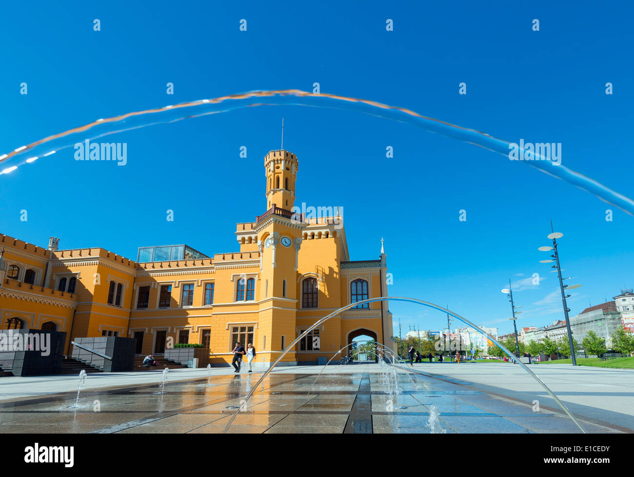 L'Europa, la Polonia, la Slesia, Wroclaw, stazione ferroviaria edificio Foto Stock