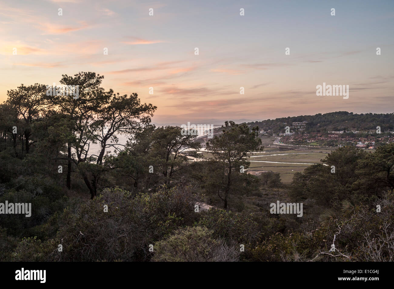 Tramonto a Torrey Pines State Park, La Jolla California Foto Stock