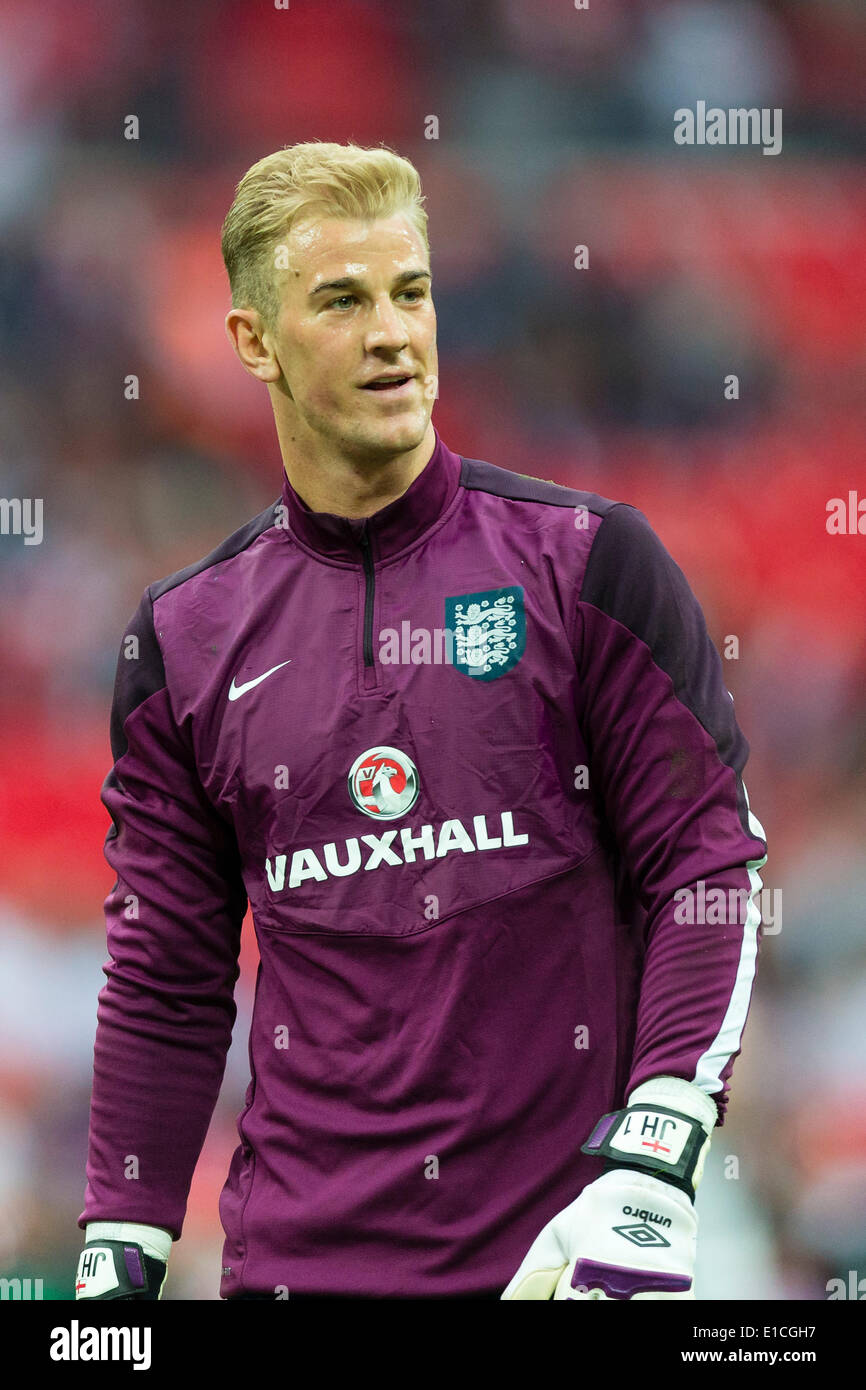 Wembley, Regno Unito. Il 30 maggio 2014. L'Inghilterra del portiere Joe HART si riscalda prima della international amichevole tra Inghilterra e Perù allo Stadio di Wembley. Credito: Azione Sport Plus/Alamy Live News Foto Stock