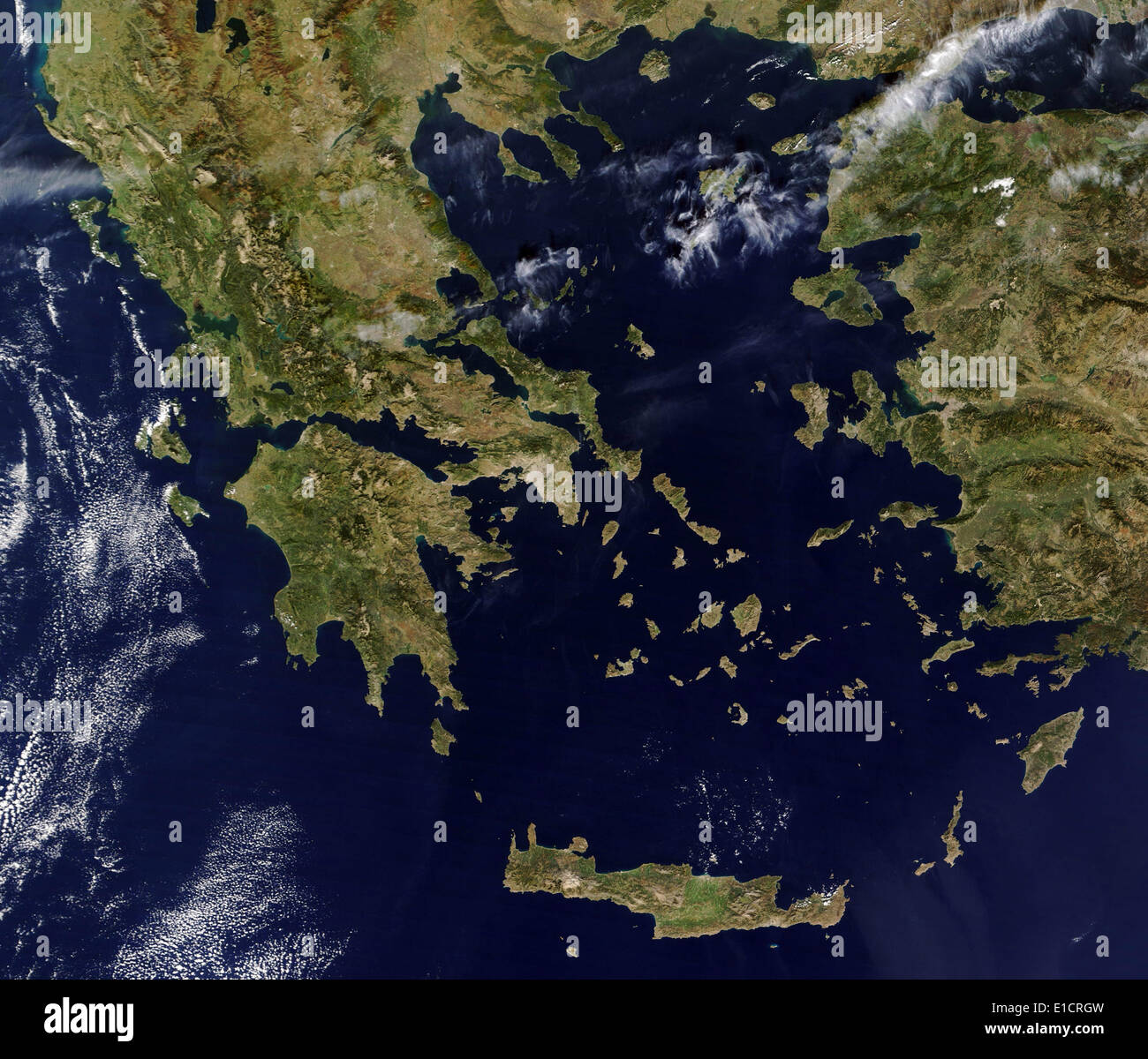 La Grecia. Immagini della Grecia e della Turchia prese dalla NASA Terra e Aqua satelliti in 2002 Foto Stock