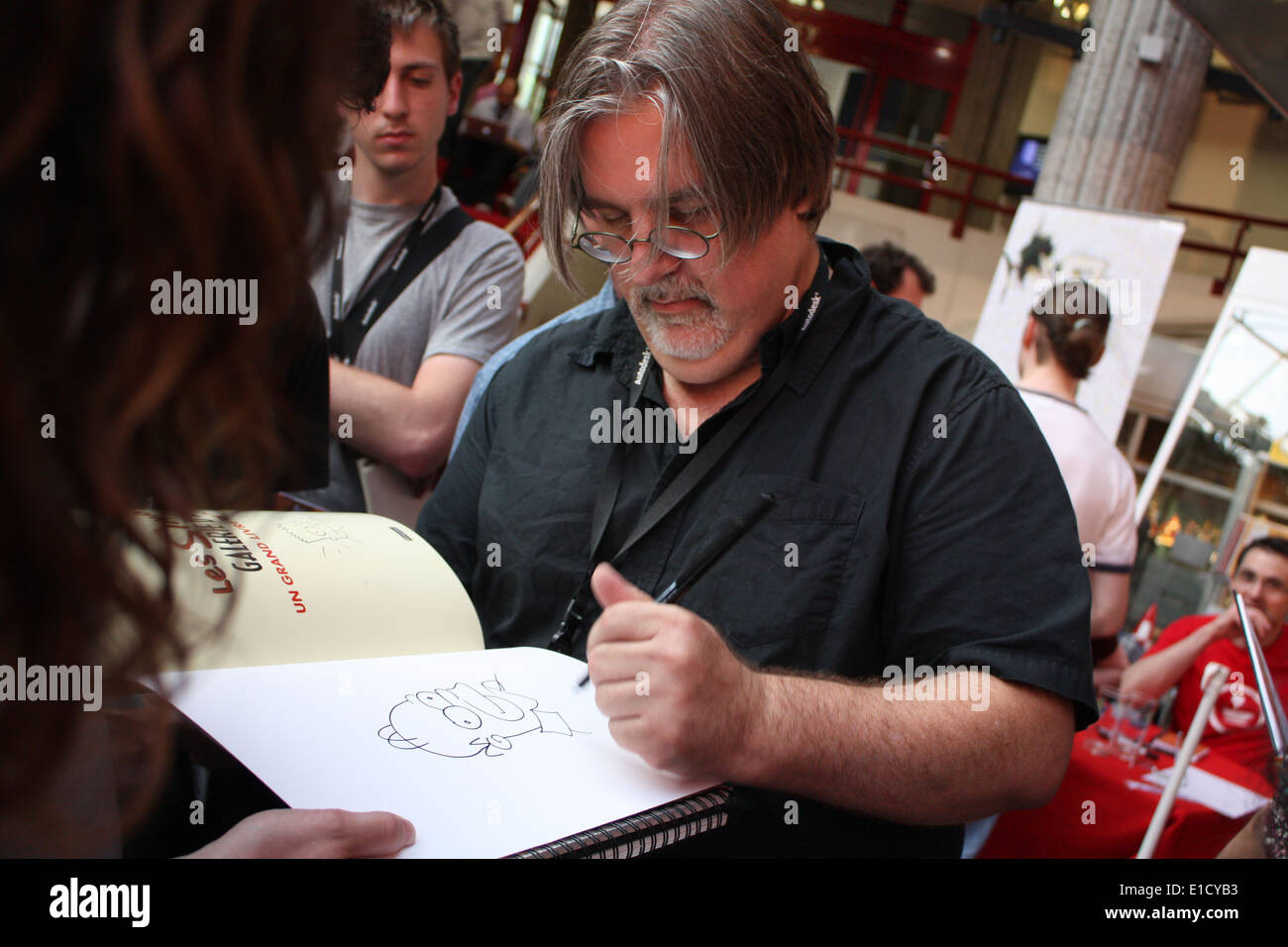 Matt Groening, durante il Festival del film di animazione, 'Festival du Film d'animazione', Annecy, Haute-Savoie, Rhone-Alpes, Francia. Foto Stock