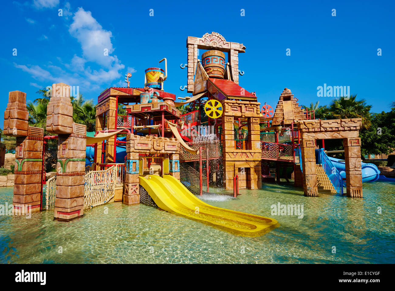 Emirati Arabi Uniti Dubai Palm Jumeirah, Aquaventure parco acquatico Foto Stock
