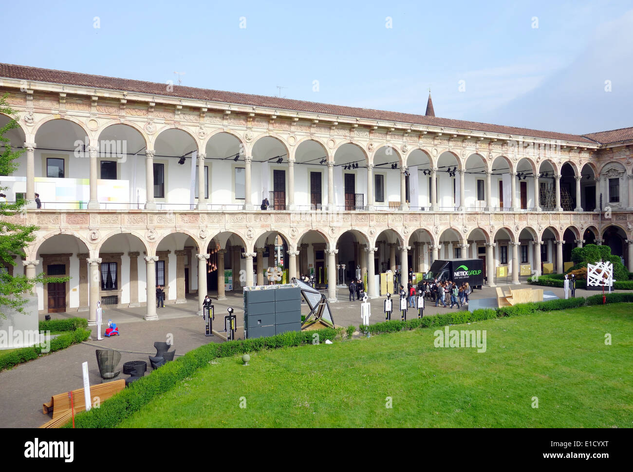 Università degli Studi di Milano cortile in Milano, Italia Foto Stock