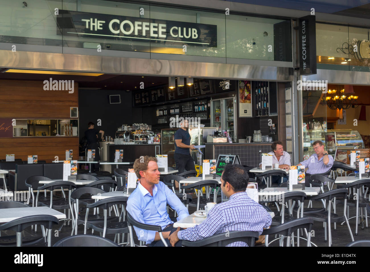 Brisbane Australia, The Coffee Club, Brisbane Square, uomo maschile, caffè, ristorante ristoranti, cibo, caffè, AU140313048 Foto Stock