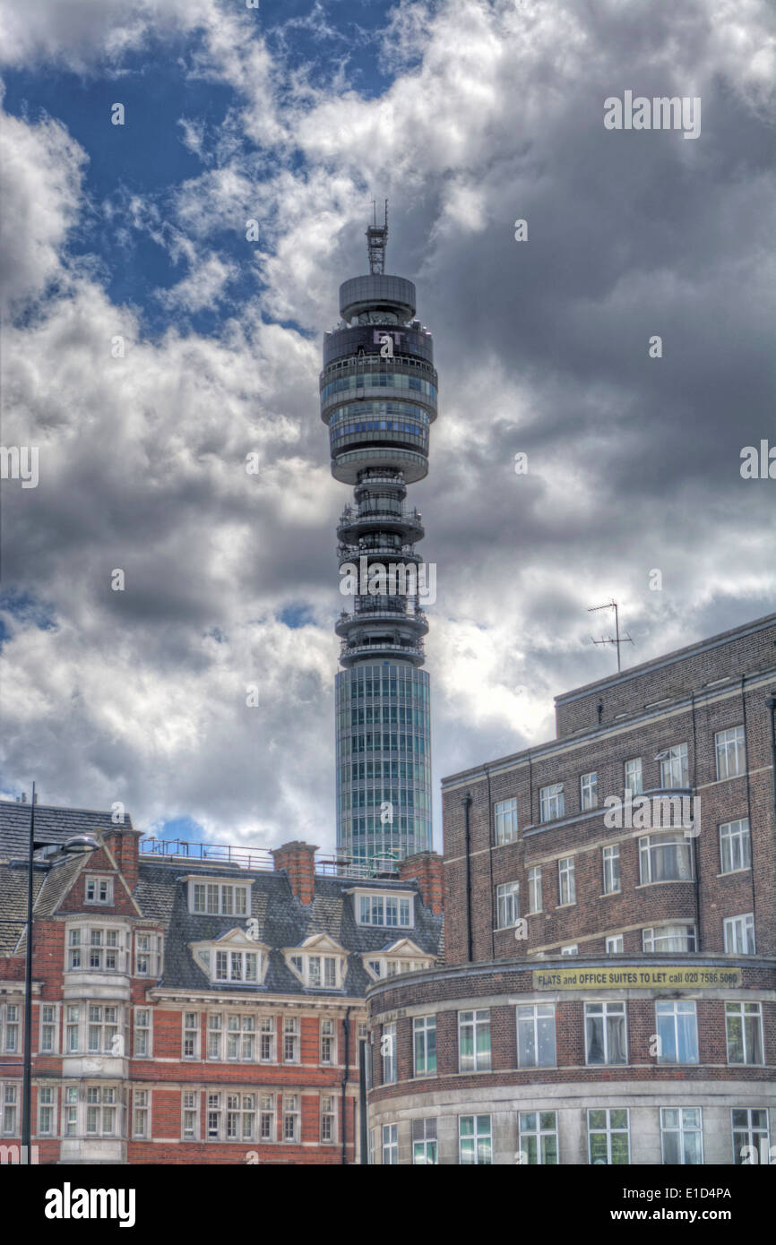 Immagine hdr del BT Tower in London Inghilterra England Foto Stock