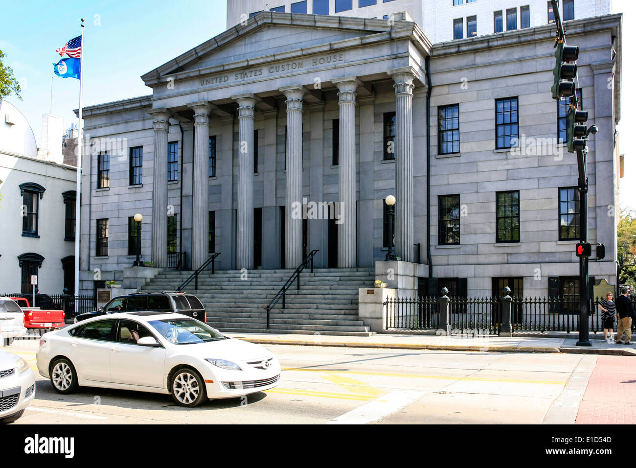 Il Customs House nel centro di Savannah in Georgia Foto Stock