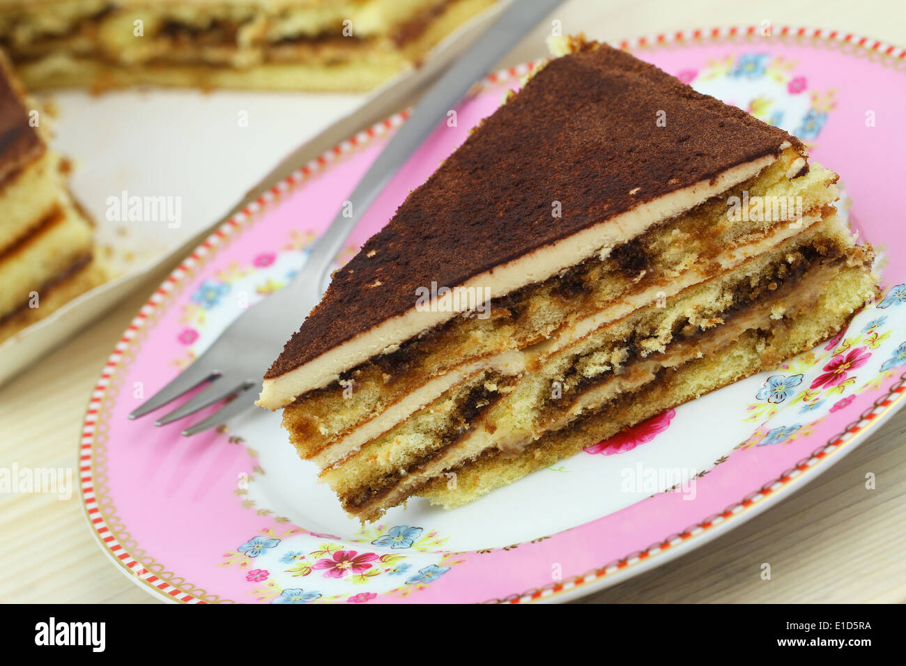 Il tiramisù torta, close up Foto Stock