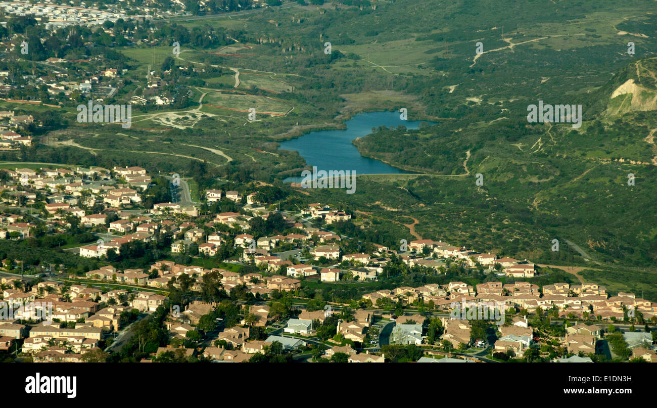 Fotografia aerea della zona residenziale di San Diego County in California Foto Stock