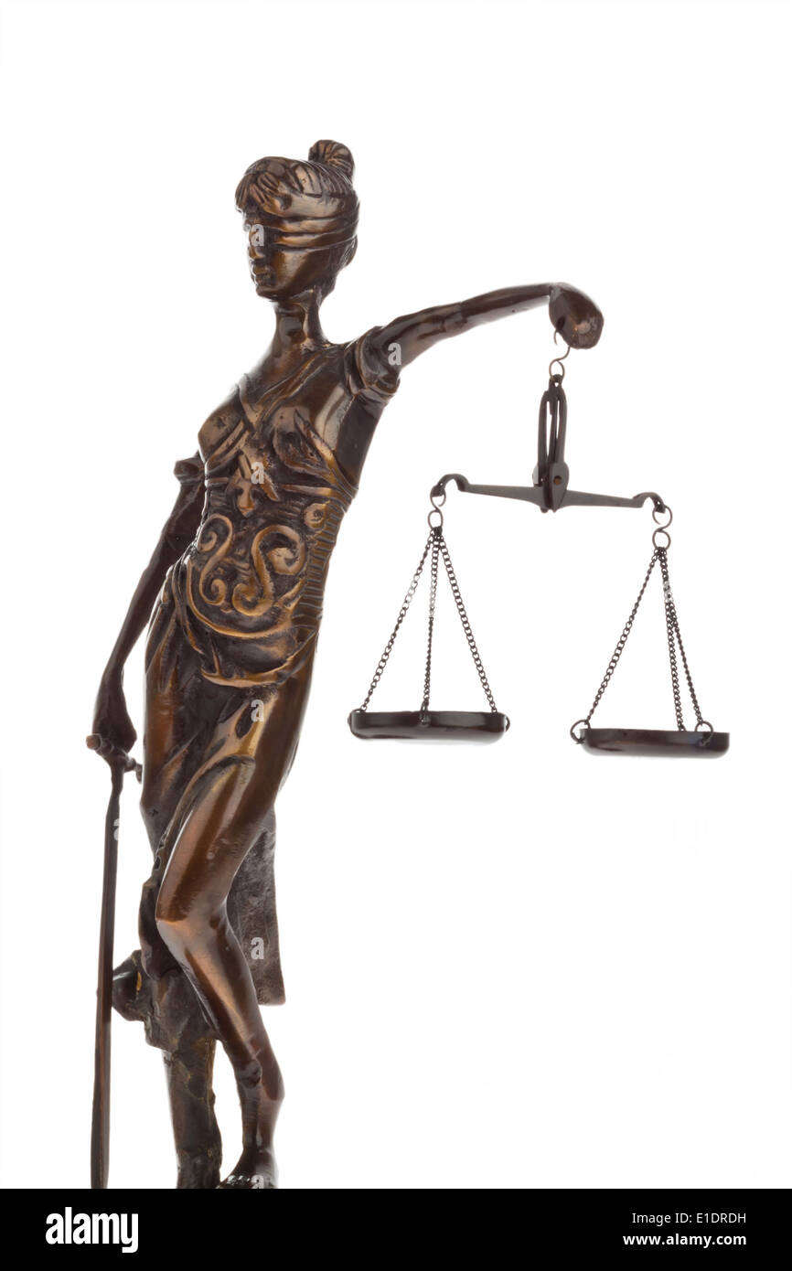 Una giustizia figura con scale. Diritto e Giustizia Foto Stock