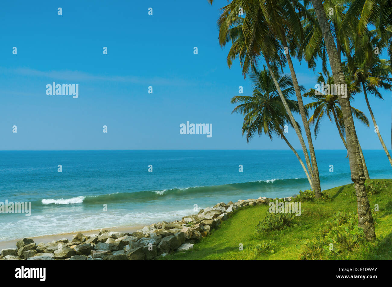 Incredibili spiagge indiano, Varkala. Il Kerala, India Foto Stock
