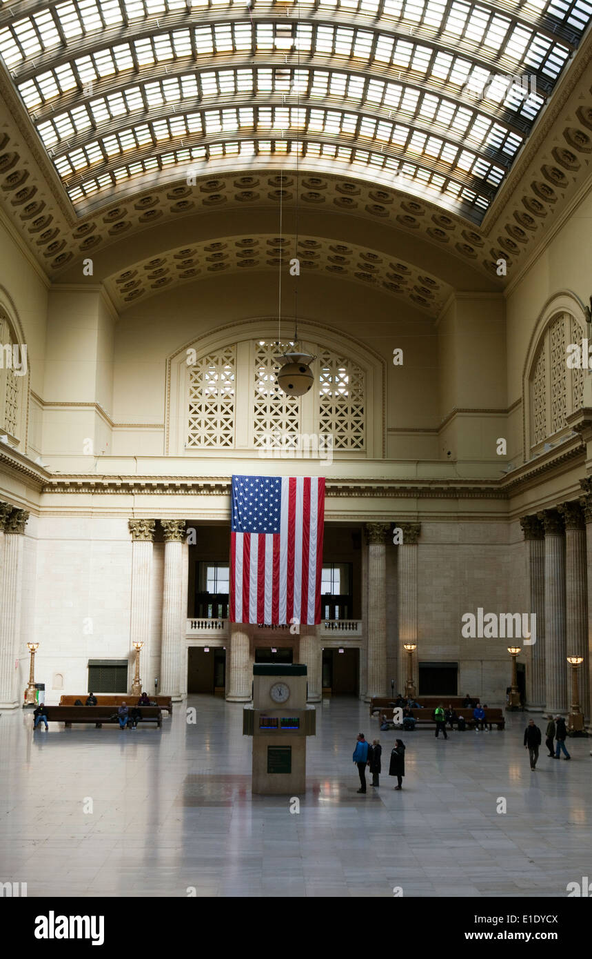 Una vista della sala grande presso la Union Station a Chicago, Illinois Foto Stock