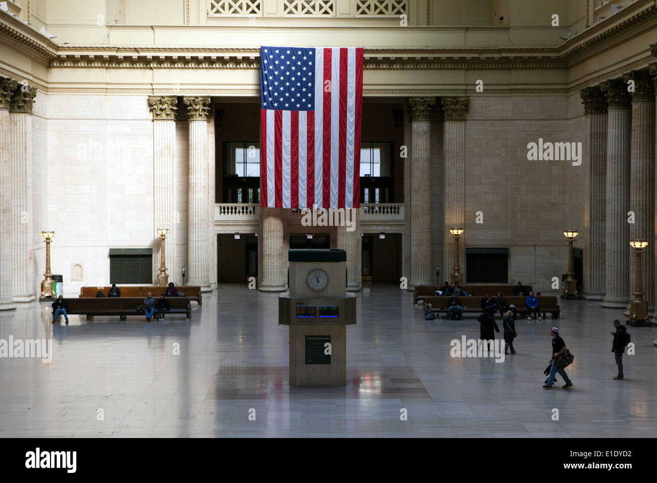 Una vista della sala grande presso la Union Station a Chicago, Illinois Foto Stock